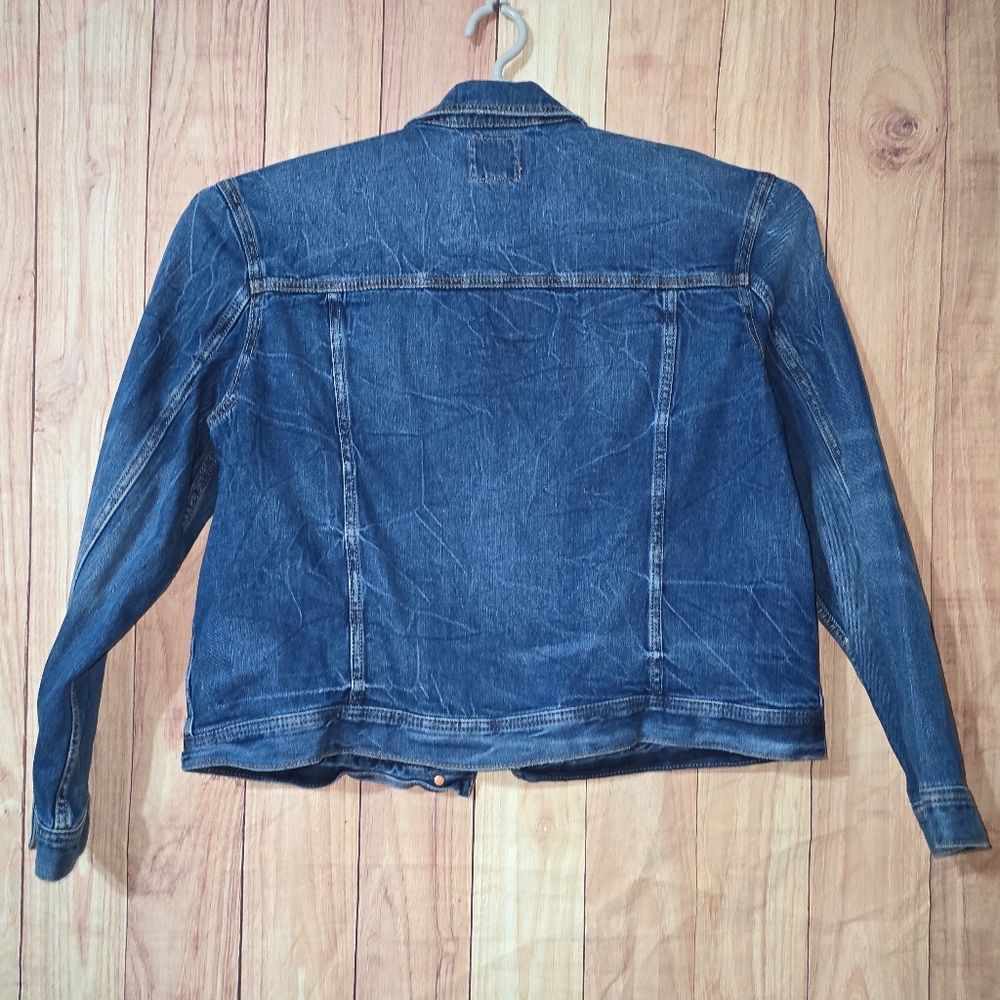 American Eagle Denim Medium Wash Botton Front Long Sleeve Blue Jacket XL - Picture 2 of 9